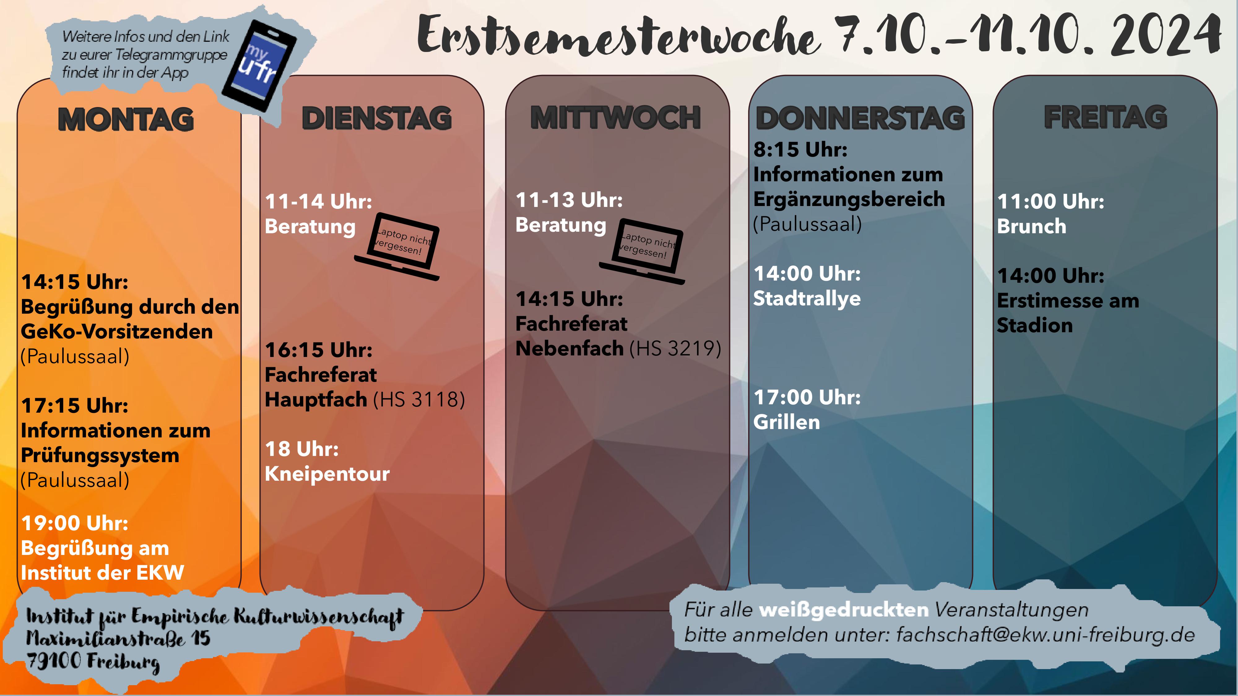 Programm Erstiwoche WiSe 2024/25