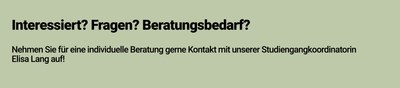 Beratung bei Elisa Lang